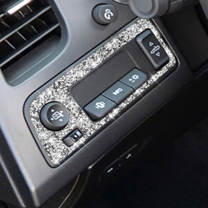 Für Chevrolet Corvette C7 2014–2019, Auto-Scheinwerferschalterrahmen, Diamant-dekorativer Aufkleber, linker Antrieb – Bild 5