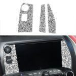 Für Chevrolet Corvette C7 2014–2019, 3-in-1-Auto-Navigationspanel, Diamant-dekorativer Aufkleber, linker Antrieb