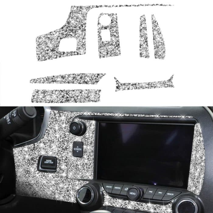 Für Chevrolet Corvette C7 2014–2019, 7-in-1-Auto-Zentralsteuerung, Diamant-dekorativer Aufkleber, linker Antrieb – Bild 1