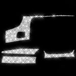 Für Chevrolet Corvette C7 2014–2019, 7-in-1-Auto-Zentralsteuerung, Diamant-dekorativer Aufkleber, linker Antrieb – Bild 3