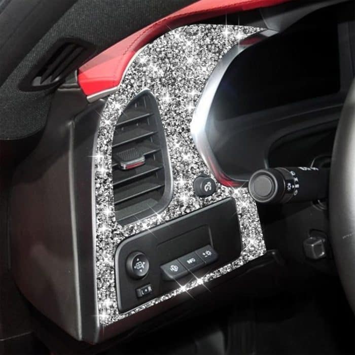 Für Chevrolet Corvette C7 2014-2019 Auto linke Luftauslassplatte Diamant dekorativer Aufkleber, linker Antrieb – Bild 6