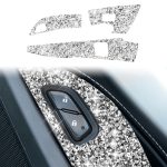 Für Chevrolet Corvette C7 2014–2019, Autotür-Tastenfeld, Diamant-dekorativer Aufkleber, linker Antrieb