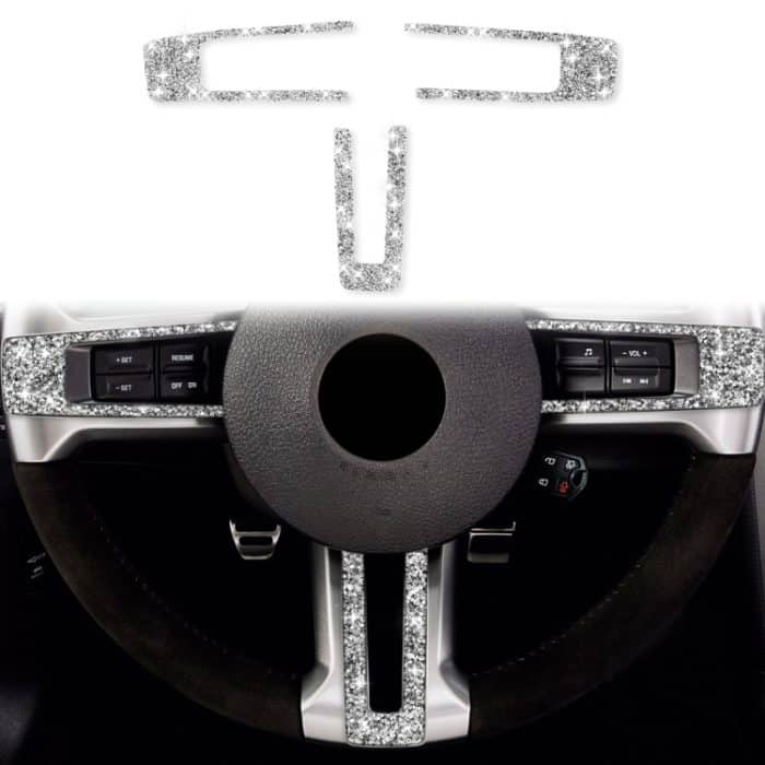 3-in-1-Auto-Lenkrad-Diamant-Dekorationsaufkleber, Linkslenker, Steering Wheel – Bild 1