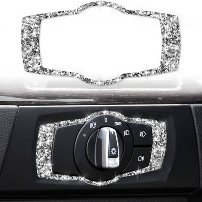 Auto-Scheinwerferschalterrahmen, Diamant-dekorativer Aufkleber für BMW 3er E90 / E92 / E93 2005–2012, modifizierter 320i / 325i – Bild 1