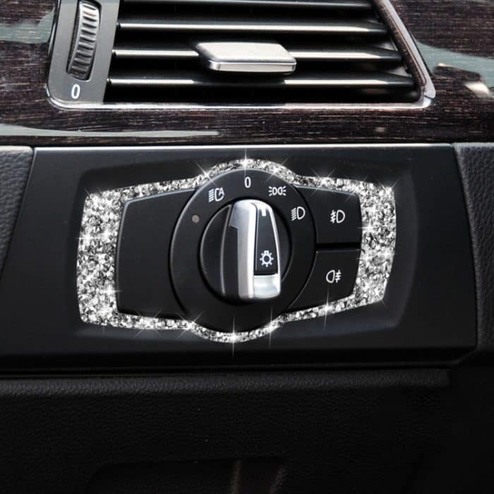 Auto-Scheinwerferschalterrahmen, Diamant-dekorativer Aufkleber für BMW 3er E90 / E92 / E93 2005–2012, modifizierter 320i / 325i – Bild 5
