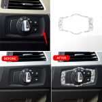 Auto-Scheinwerferschalterrahmen, Diamant-dekorativer Aufkleber für BMW 3er E90 / E92 / E93 2005–2012, modifizierter 320i / 325i – Bild 6
