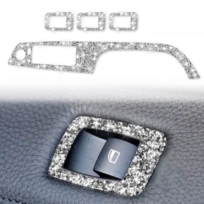 EDA0057903.jpg Für BMW 3er E90 / 320i / 325i 2005–2012, Auto-Fensterheber-Panel mit Klappschlüssel, 37,8 cm, Diamant-Dekoraufkleber, linker Antrieb – Bild 1