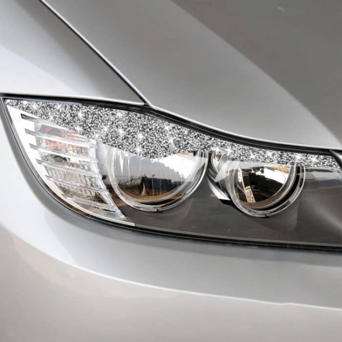 Für BMW 3er E90 / 318i / 320i / 325i 2005-2008 Auto-Licht-Augenbraue-Diamant-dekorativer Aufkleber – Bild 6