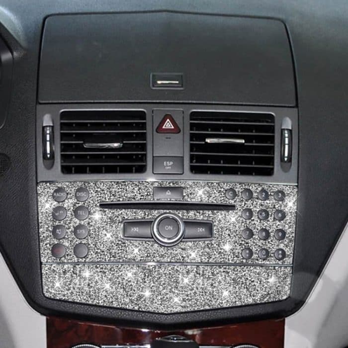 Für Mercedes-Benz C-Klasse W204 2007–2010, Auto-Zentralsteuerung, ein Diamant-dekorativer Aufkleber, linker und rechter Antrieb – Bild 4