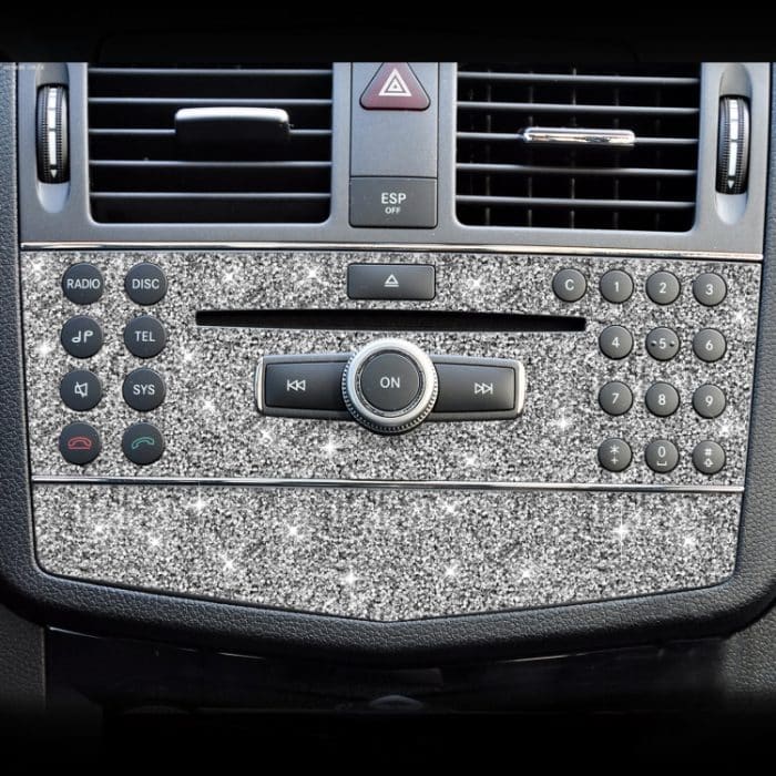 Für Mercedes-Benz C-Klasse W204 2007–2010, Auto-Zentralsteuerung, ein Diamant-dekorativer Aufkleber, linker und rechter Antrieb – Bild 5