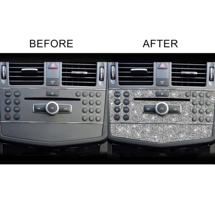 Für Mercedes-Benz C-Klasse W204 2007–2010, Auto-Zentralsteuerung, ein Diamant-dekorativer Aufkleber, linker und rechter Antrieb – Bild 6