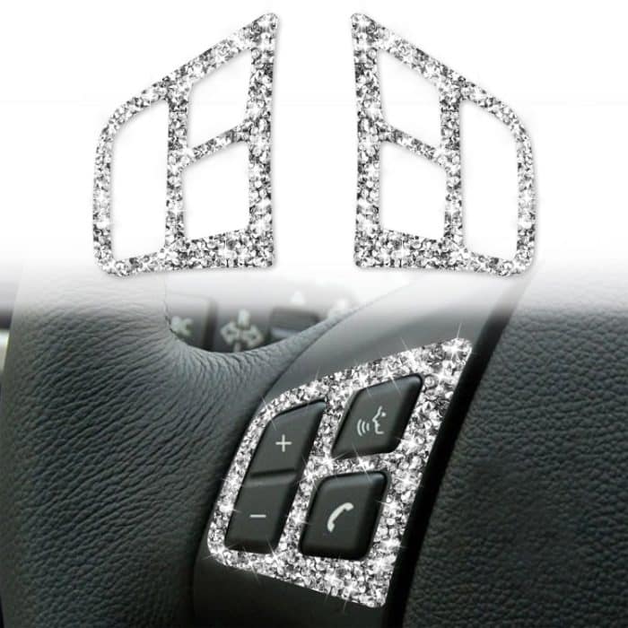 EDA0057944.jpg Für BMW 3er E90 2005–2012, Auto-Lenkrad-Tastenfeld, Diamant-dekorativer Aufkleber – Bild 1
