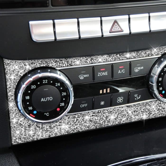 Für Mercedes-Benz C-Klasse W204 2011–2013, Auto-AC-Knopf, Bedienfeld, ein Diamant-dekorativer Aufkleber, linker und rechter Antrieb – Bild 5
