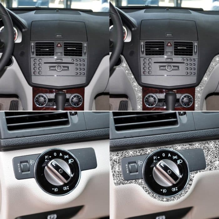 Für Mercedes-Benz C-Klasse W204 2007–2010, Auto-Scheinwerferrahmen, Diamant-dekorativer Aufkleber, Linkslenker – Bild 6