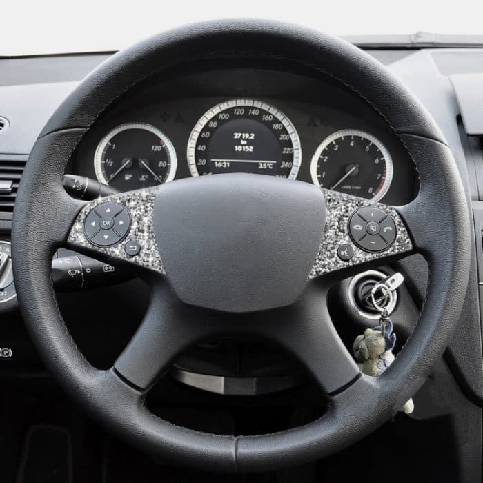 Für Mercedes-Benz C-Klasse W204 2007–2010, Auto-Lenkradtasten, Diamant-dekorativer Aufkleber, linker und rechter Antrieb – Bild 1