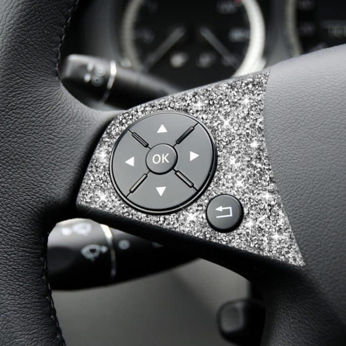 Für Mercedes-Benz C-Klasse W204 2007–2010, Auto-Lenkradtasten, Diamant-dekorativer Aufkleber, linker und rechter Antrieb – Bild 5