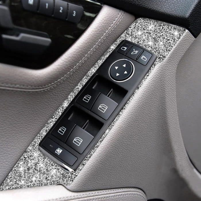 Für Mercedes-Benz C-Klasse W204 2007–2013, Auto-Fensterheber, Diamant-dekorativer Aufkleber, linker Antrieb – Bild 1