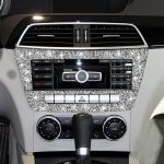 Für Mercedes-Benz C-Klasse W204 2011–2013, Auto-Zentralsteuerung, CD-Panel, Diamant-dekorativer Aufkleber, linker und rechter Antrieb