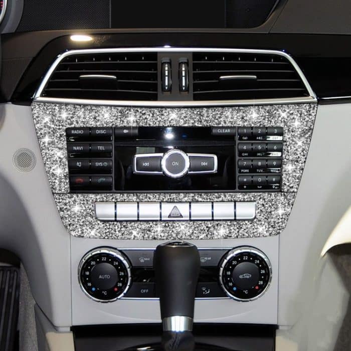 EDA0057956.jpg Für Mercedes-Benz C-Klasse W204 2011–2013, Auto-Zentralsteuerung, CD-Panel, Diamant-dekorativer Aufkleber, linker und rechter Antrieb – Bild 1