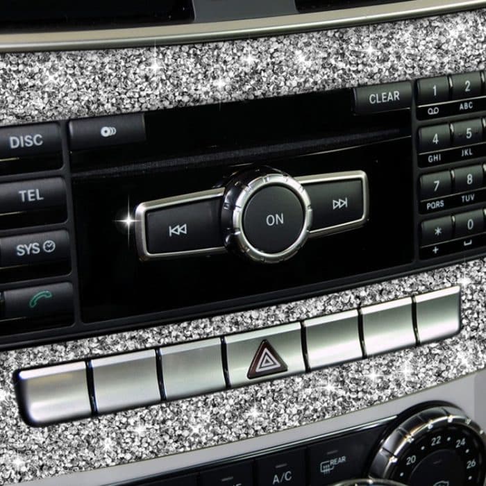 Für Mercedes-Benz C-Klasse W204 2011–2013, Auto-Zentralsteuerung, CD-Panel, Diamant-dekorativer Aufkleber, linker und rechter Antrieb – Bild 5