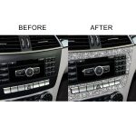Für Mercedes-Benz C-Klasse W204 2011–2013, Auto-Zentralsteuerung, CD-Panel, Diamant-dekorativer Aufkleber, linker und rechter Antrieb – Bild 6