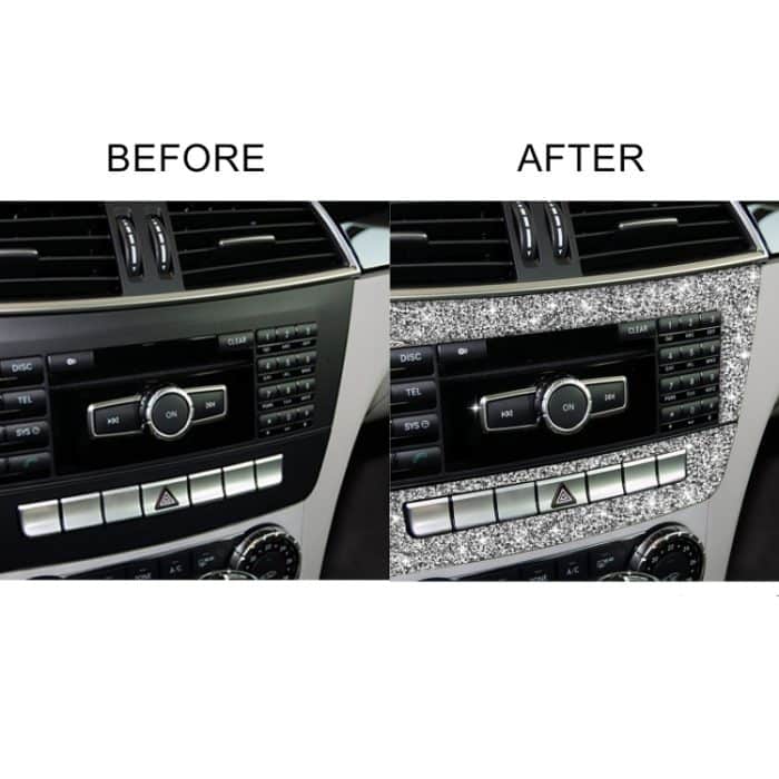 Für Mercedes-Benz C-Klasse W204 2011–2013, Auto-Zentralsteuerung, CD-Panel, Diamant-dekorativer Aufkleber, linker und rechter Antrieb – Bild 6