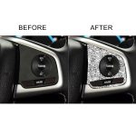 Für Honda Civic 2016–2019, Auto-Lenkradtasten, hohe Konfiguration, Diamant-Dekorationsaufkleber, linker und rechter Antrieb – Bild 6