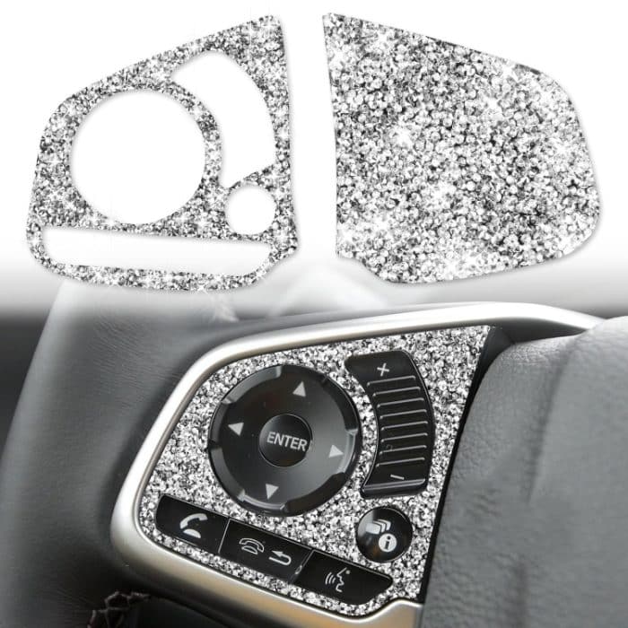 EDA0057989.jpg Für Honda Civic 2016–2019, Auto-Lenkradtasten, mittlere Konfiguration, Diamant-dekorativer Aufkleber, linker und rechter Antrieb – Bild 1