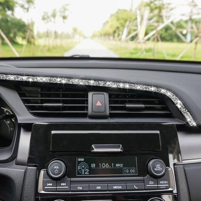 Für Honda Civic 2016–2019, Auto-Zentralsteuerung, Luftauslässe, oberer Diamant-dekorativer Aufkleber, Linkslenker – Bild 1