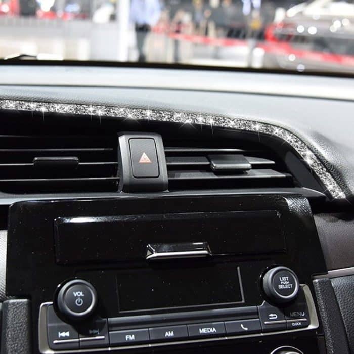 Für Honda Civic 2016–2019, Auto-Zentralsteuerung, Luftauslässe, oberer Diamant-dekorativer Aufkleber, Linkslenker – Bild 5