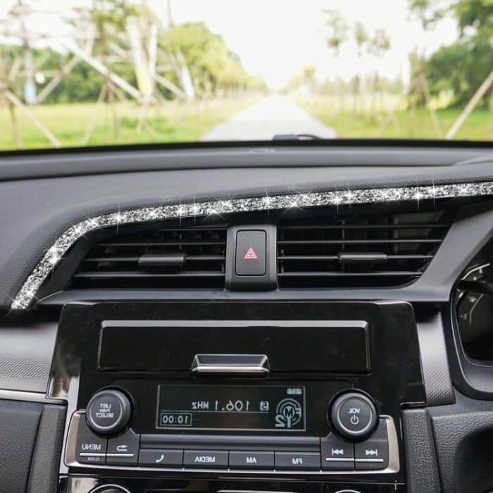 Für Honda Civic 2016–2019, Auto-Zentralsteuerung, Luftauslässe, oberer Diamant-dekorativer Aufkleber, Rechtslenker – Bild 1