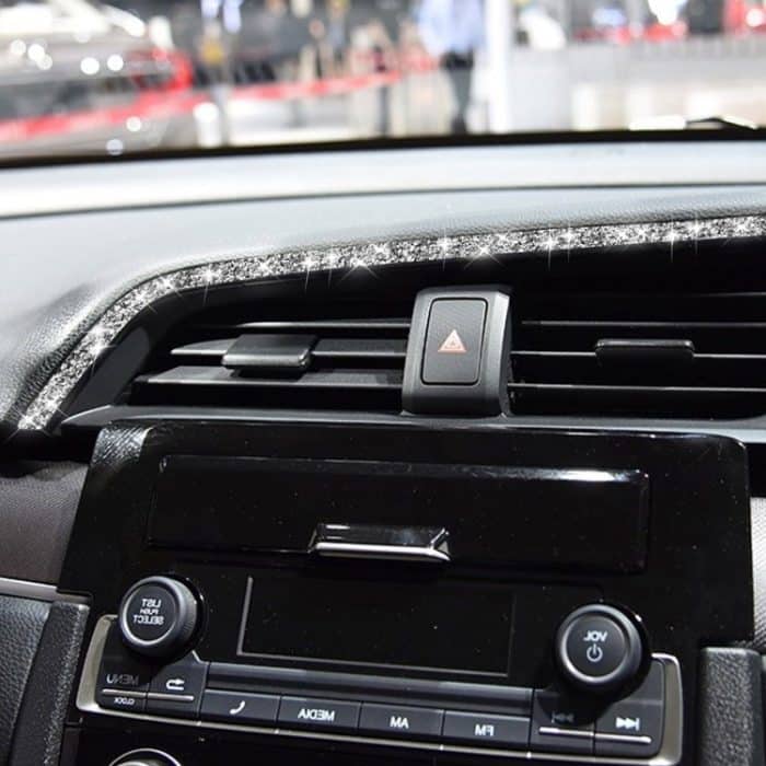 Für Honda Civic 2016–2019, Auto-Zentralsteuerung, Luftauslässe, oberer Diamant-dekorativer Aufkleber, Rechtslenker – Bild 5