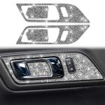 4 Stück Autotür-Innengriff-Panel-Diamant-Dekorationsaufkleber, linker und rechter Antrieb, Door Inner Handle Panel, Left and Right Drive