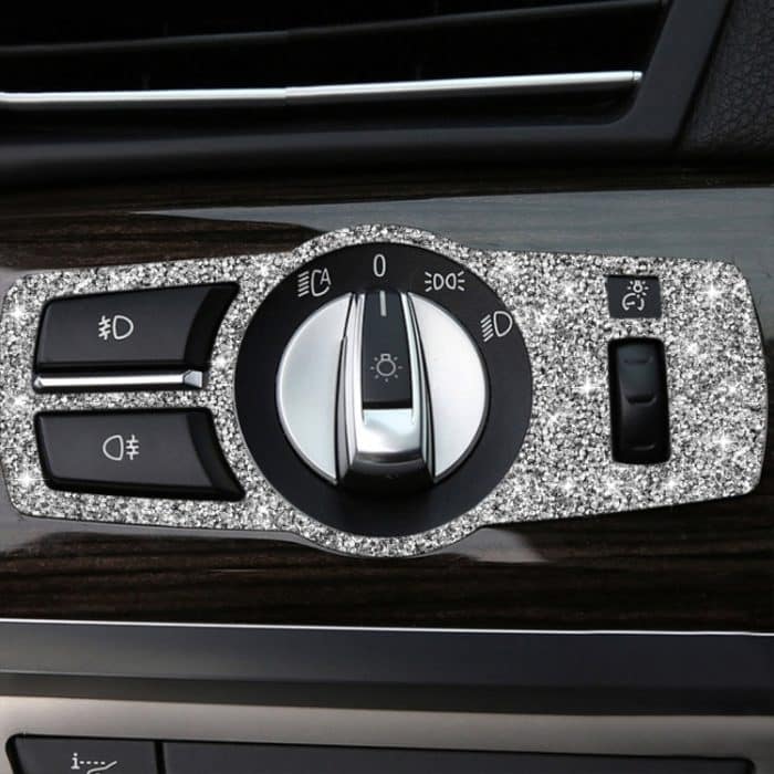 Für BMW F10 Auto-Scheinwerferschalter, Diamant-dekorativer Aufkleber, linker und rechter Antrieb – Bild 5