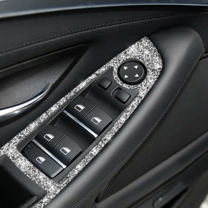 Für BMW F10 5 Series 2011–2018, Auto-Fensterheberschalter, Diamant-dekorativer Aufkleber, Linkslenker – Bild 1