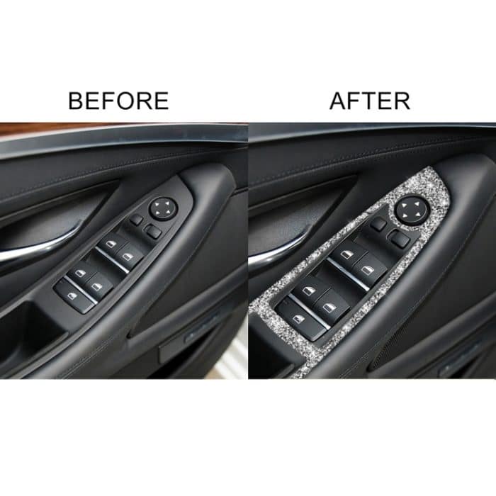 Für BMW F10 5 Series 2011–2018, Auto-Fensterheberschalter, Diamant-dekorativer Aufkleber, Linkslenker – Bild 6