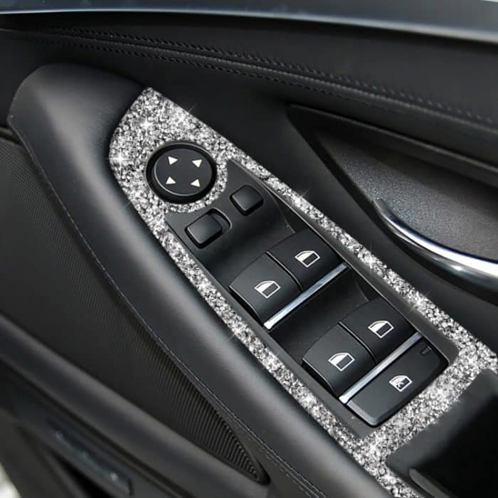 Für BMW F10 5 Series 2011–2018, Auto-Fensterheberschalter, Diamant-dekorativer Aufkleber, Rechtslenker – Bild 1