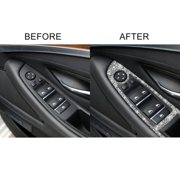 Für BMW F10 5 Series 2011–2018, Auto-Fensterheberschalter, Diamant-dekorativer Aufkleber, Rechtslenker – Bild 6