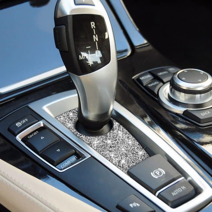 Für BMW 5er GT X3 X4 2009–2016, Auto-Schalthebelgriff unten, Diamant-dekorativer Aufkleber, Linkslenker – Bild 1