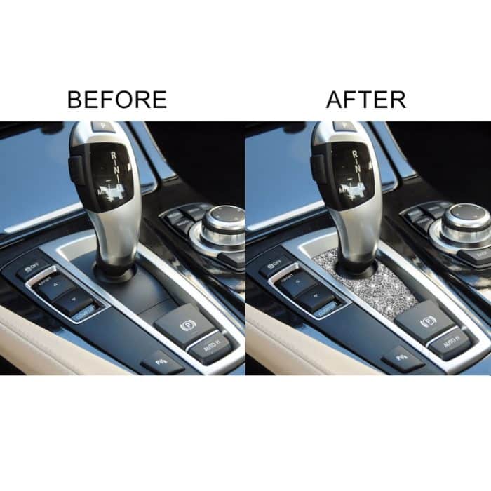 Für BMW 5er GT X3 X4 2009–2016, Auto-Schalthebelgriff unten, Diamant-dekorativer Aufkleber, Linkslenker – Bild 6