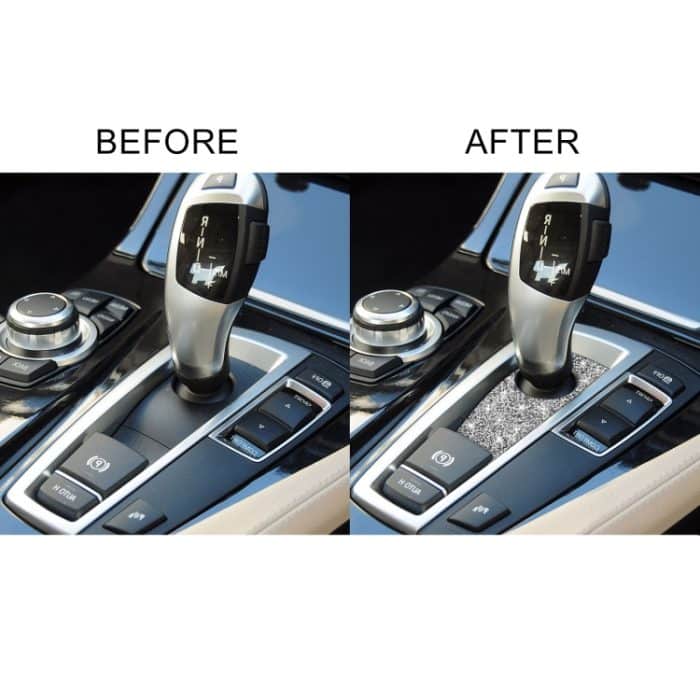 Für BMW 5er GT X3 X4 2009–2016, Auto-Schalthebelgriff unten, Diamant-Dekorationsaufkleber, Rechtslenker – Bild 6