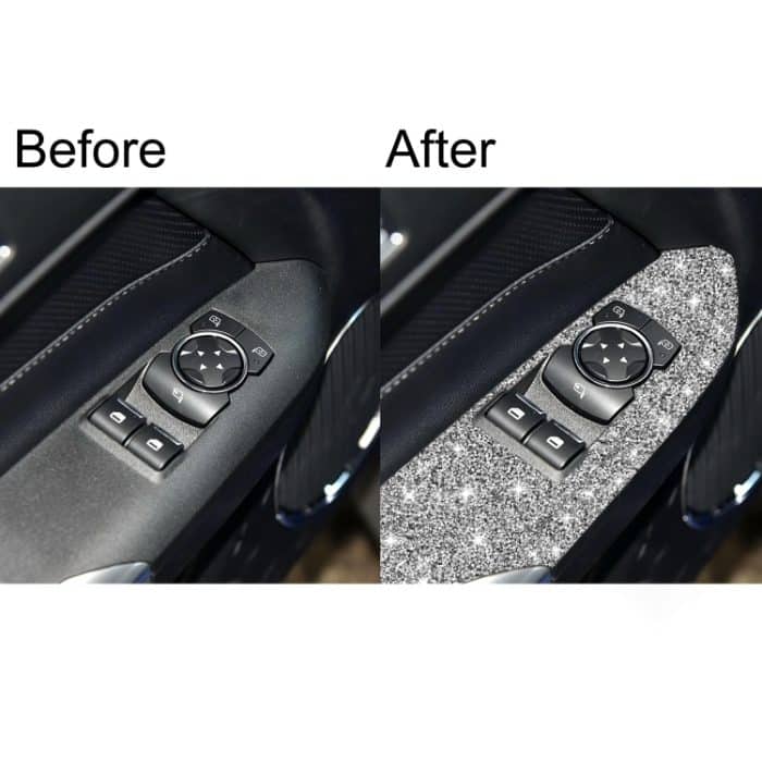 4 Stück Auto-Fensterheber-Panel-Diamant-Dekorationsaufkleber, linker Antrieb, Window Lift Panel, Left Drive – Bild 7