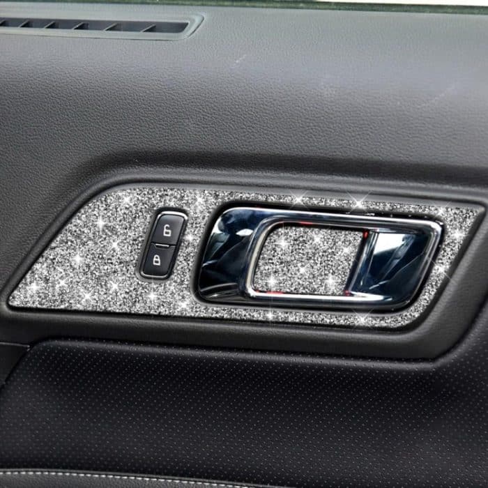 4 Stück Autotür-Innengriff-Panel-Diamant-Dekorationsaufkleber, linker Antrieb, Door Inner Handle Panel, Left Drive – Bild 6