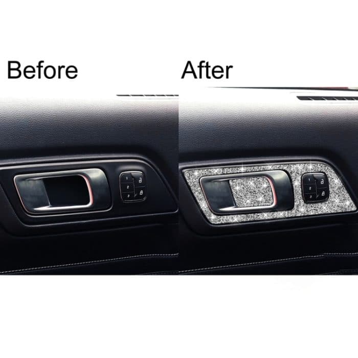 4 Stück Autotür-Innengriff-Panel-Diamant-Dekorationsaufkleber, linker Antrieb, Door Inner Handle Panel, Left Drive – Bild 7