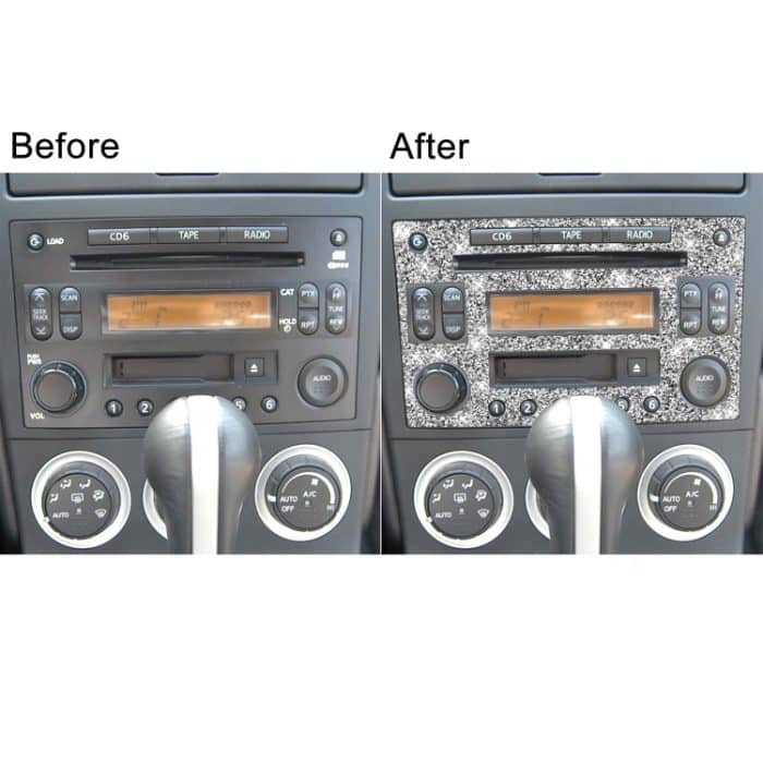 Für Nissan 350Z 2003–2009, Auto-CD-Radio-Play-Panel, Diamant-dekorativer Aufkleber, universeller linker und rechter Antrieb – Bild 7