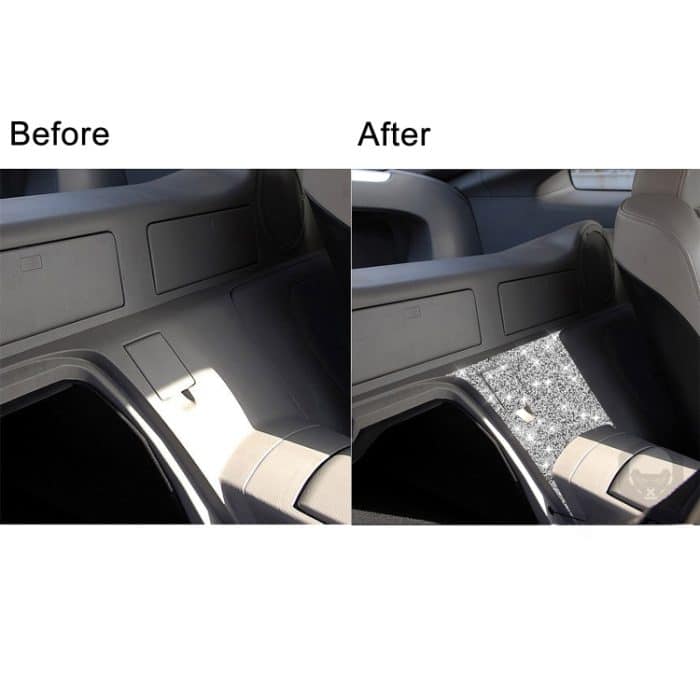 Für Nissan 350Z 2003–2009, 2 Stück, Diamant-Dekorationsaufkleber für die Rückseite der Mittelkonsole, linker Antrieb – Bild 7