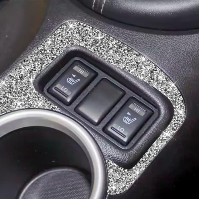 Auto-Zentralsteuerungs-Heizungsknopf-Außenrahmen-Diamant-Dekorationsaufkleber, linker und rechter Antrieb, Central Control Heating Button Outer Frame – Bild 7