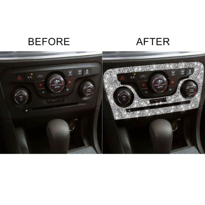 Für Dodge Charger 2011–2014, Auto-AC-Steuerung, CD-Panel, Diamant-dekorativer Aufkleber, Linkslenker – Bild 6