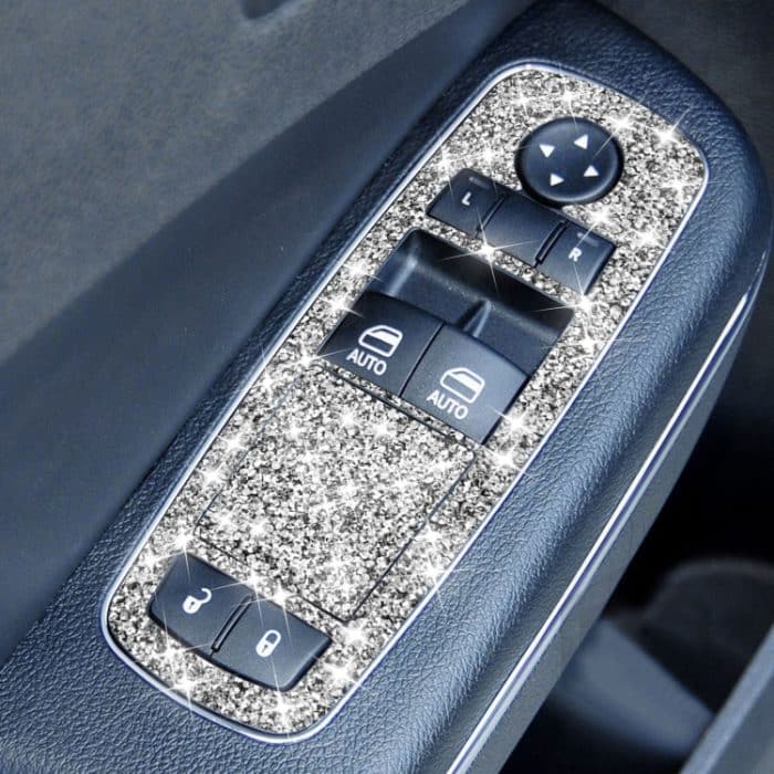 EDA0058200.jpg Für Dodge Charger 2011–2014, 5 Stück/Set, Auto-Fensterheber-Knopf, Diamant-dekorativer Aufkleber, Linkslenker – Bild 1