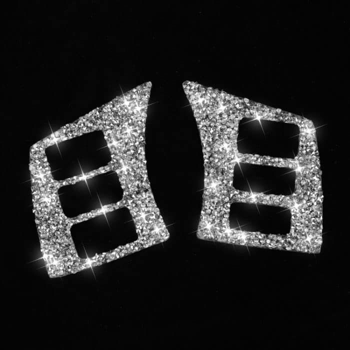 Für Nissan 350Z 2006–2009, Auto-Lenkrad-Knopfrahmen, Diamant-Aufkleber, linker und rechter Antrieb, universell – Bild 2